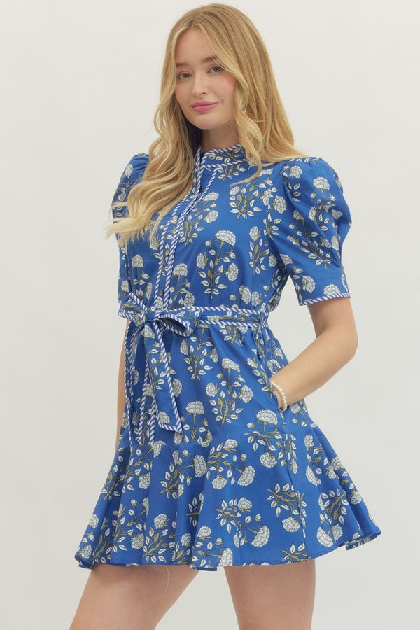 The Tied & True Floral Dress | Blue