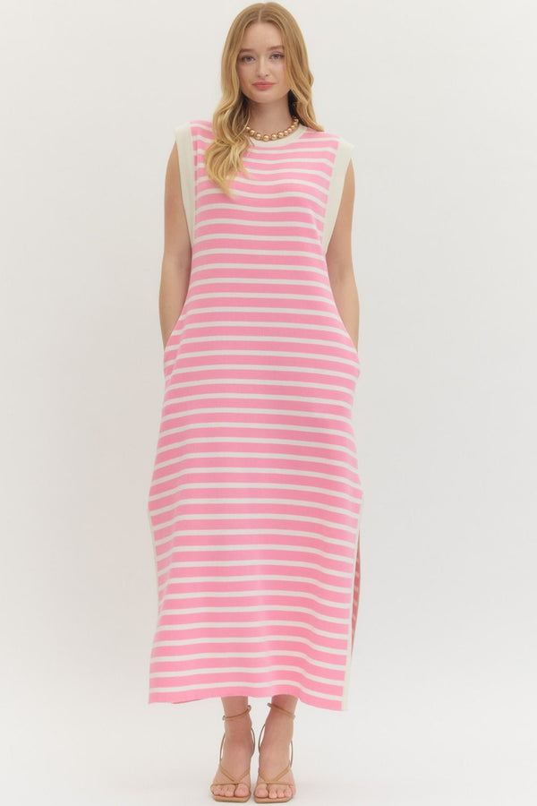 Pink Coast Stripe Midi Dress