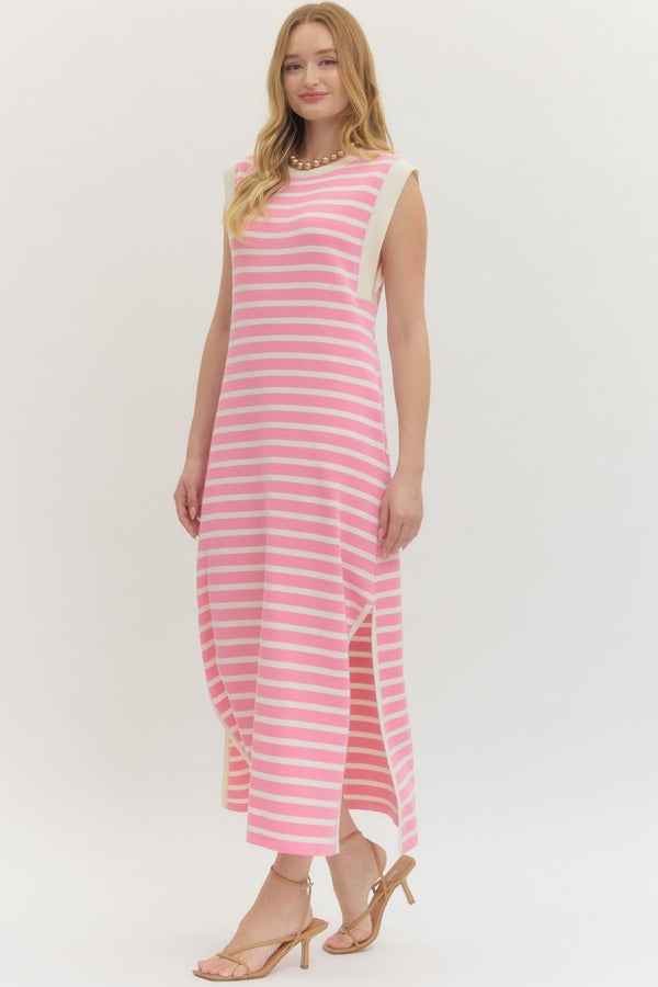 Pink Coast Stripe Midi Dress