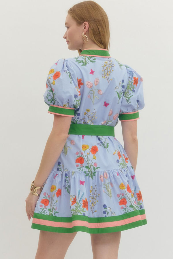 The Garden Gala Mini Dress | Blue