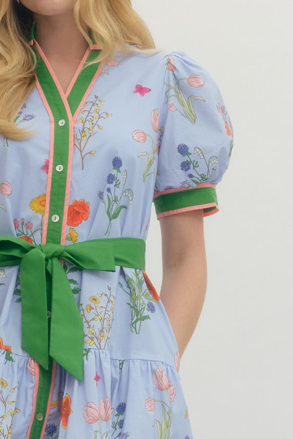 The Garden Gala Mini Dress | Blue