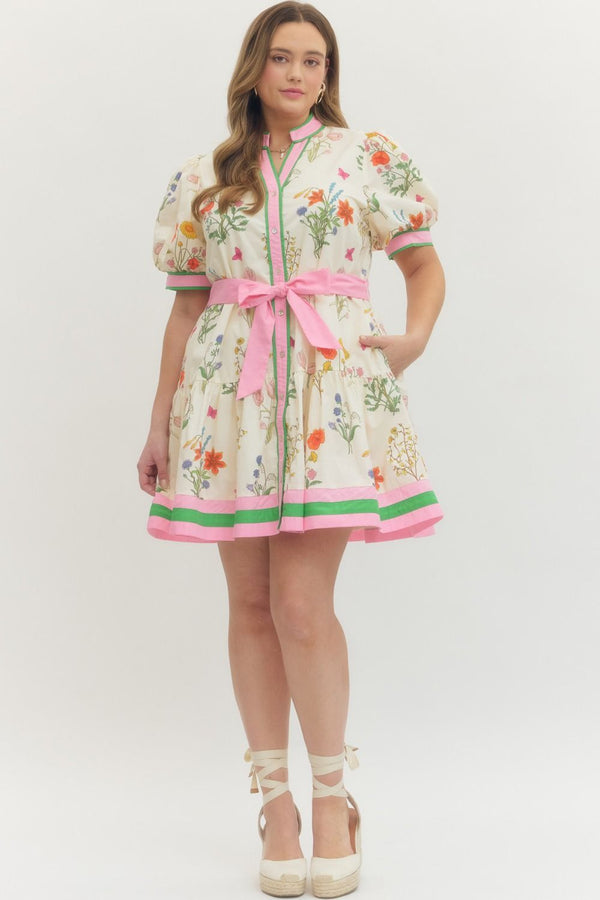 The Garden Gala Mini Dress | Cream