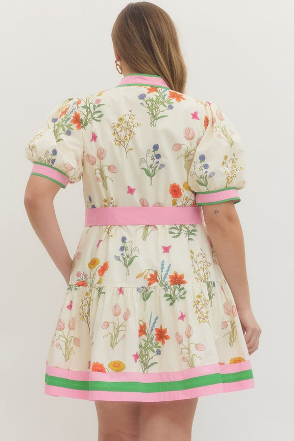 The Garden Gala Mini Dress | Cream