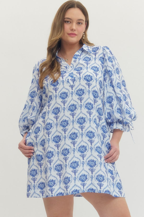 Delicate Daydream Dress | Blue and White