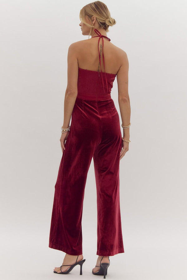 Velvet Bow Jumpsuit