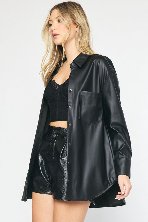 Serving It Up Metallic Button Up - Regular and Plus!