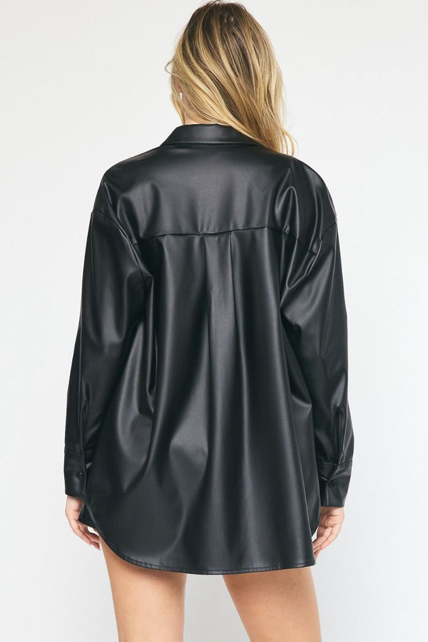 Serving It Up Metallic Button Up - Regular and Plus!