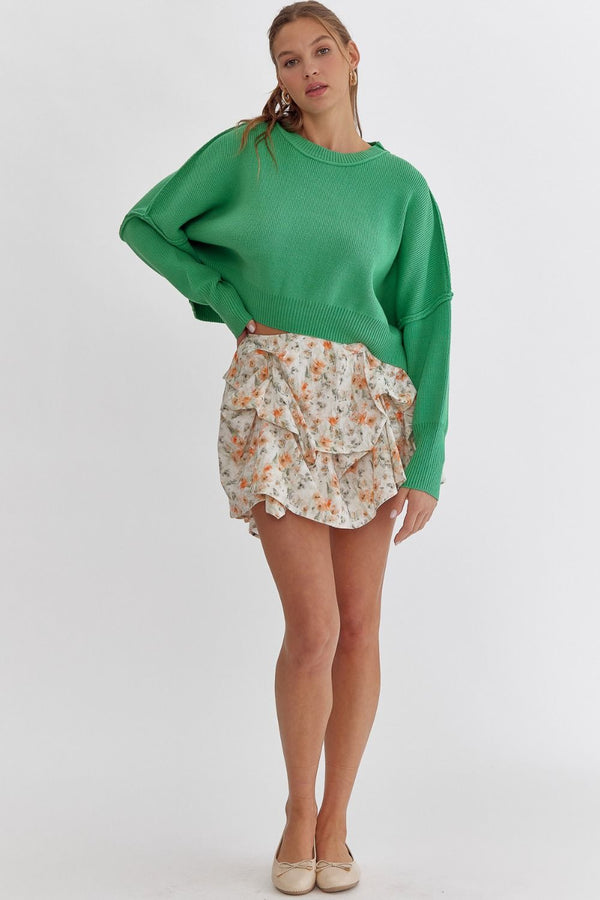 Spring In It Sweater Green