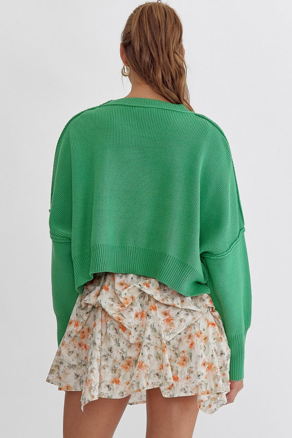 Spring In It Sweater Green