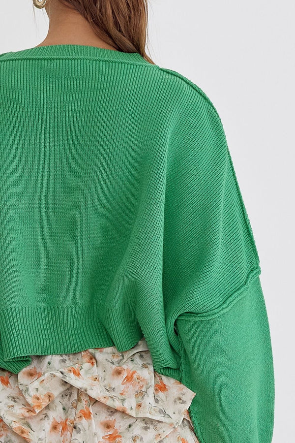 Spring In It Sweater Green
