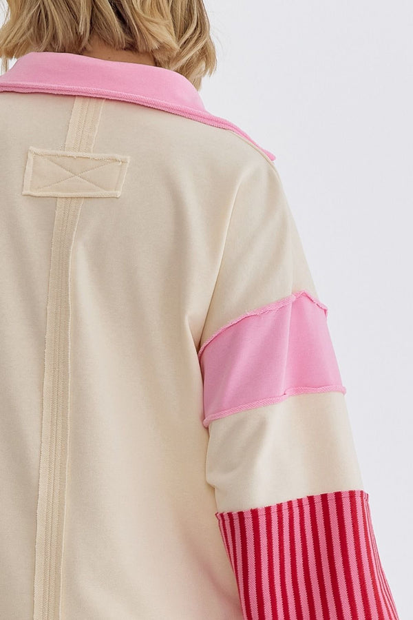 Gonna Have A Good Day Top - Cream and Pink