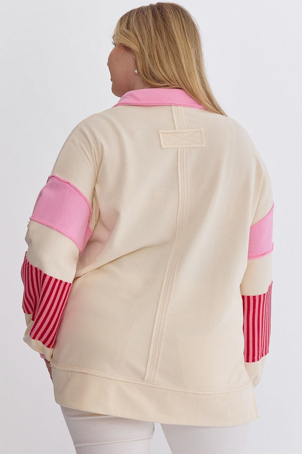 Gonna Have A Good Day Top - Cream and Pink