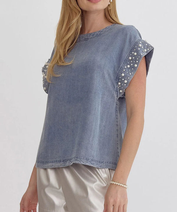 Pearl and Rhinestone Top