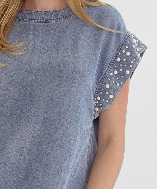 Pearl and Rhinestone Top