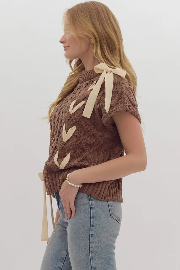 Hot Coco Vibes Ribbon Sweater