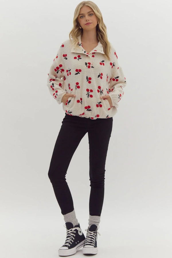 Cherry Sherpa Pullover