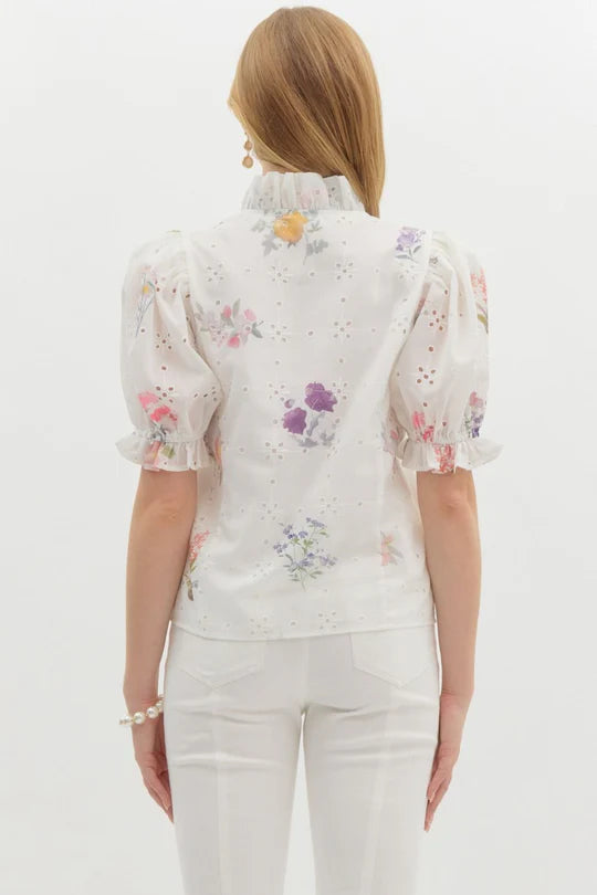 Floral Eyelet Top