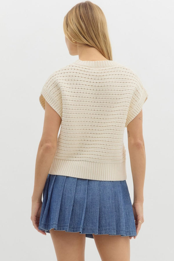 Knit Short Sleeve Sweater