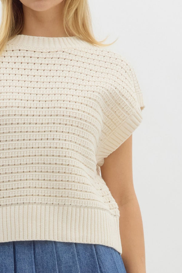 Knit Short Sleeve Sweater
