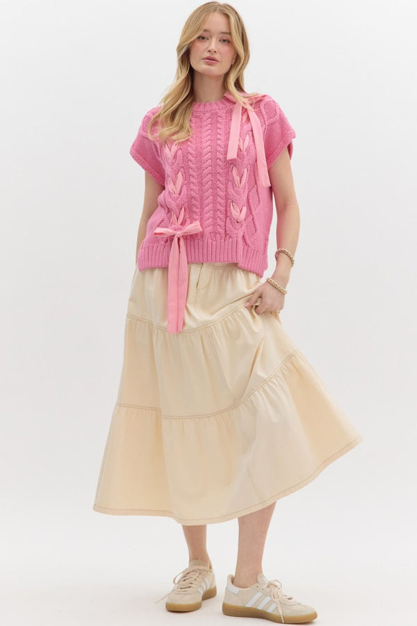 Be My Baby Pink Ribbon Sweater