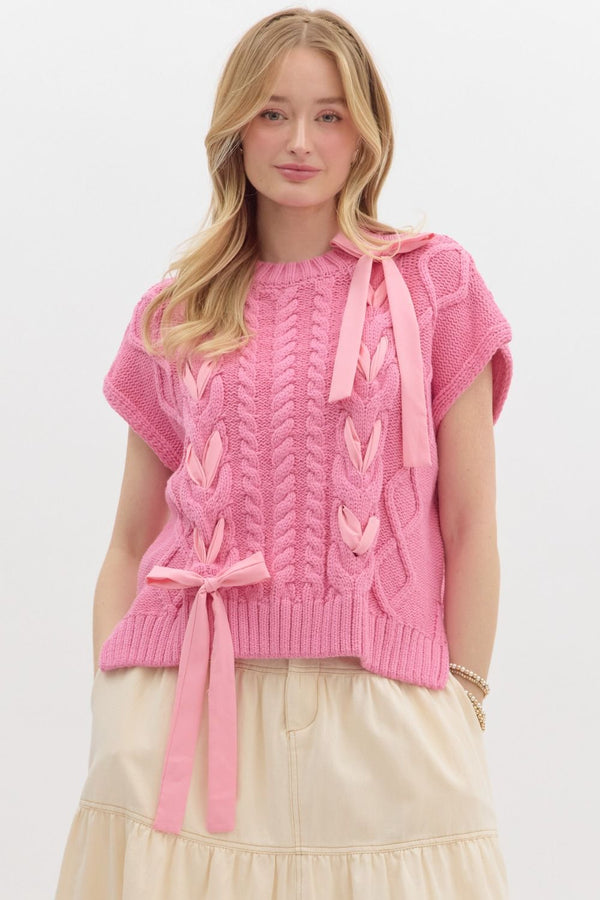 Be My Baby Pink Ribbon Sweater