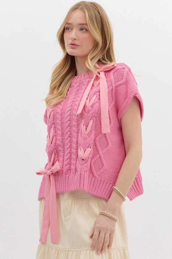 Be My Baby Pink Ribbon Sweater