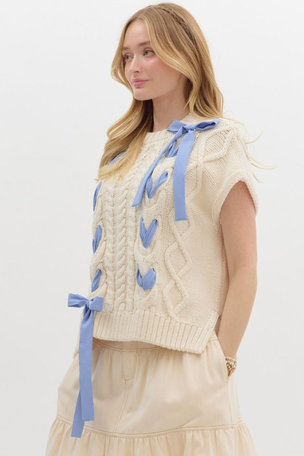 Be My Baby Blue Ribbon Sweater