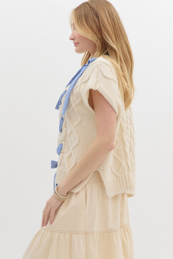 Be My Baby Blue Ribbon Sweater