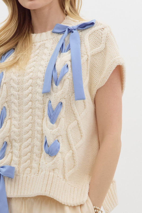 Be My Baby Blue Ribbon Sweater