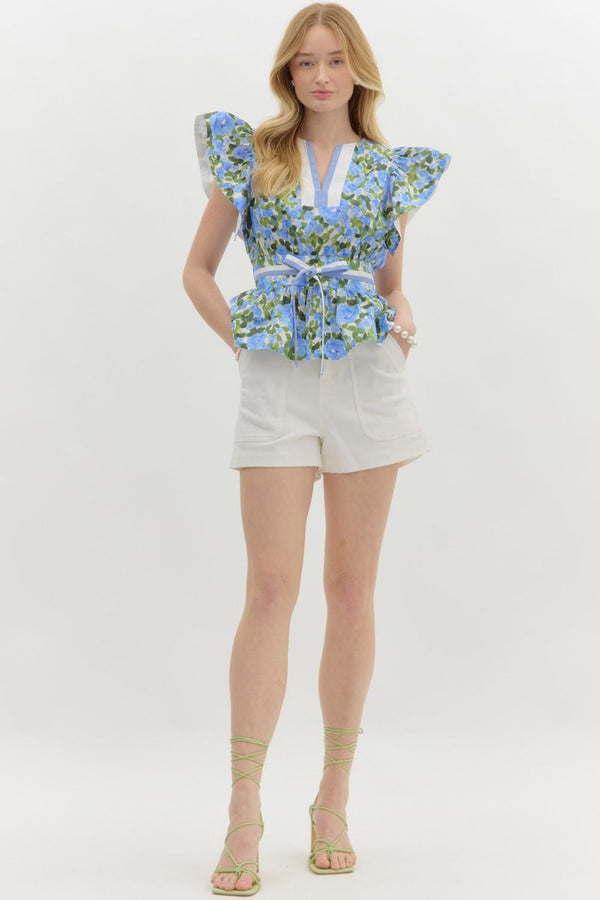 Floral Frill Top