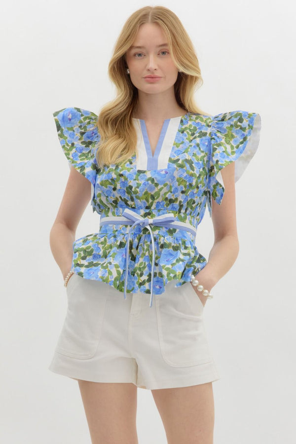 Floral Frill Top