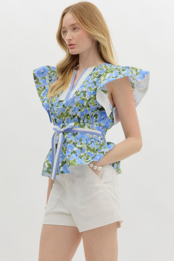 Floral Frill Top