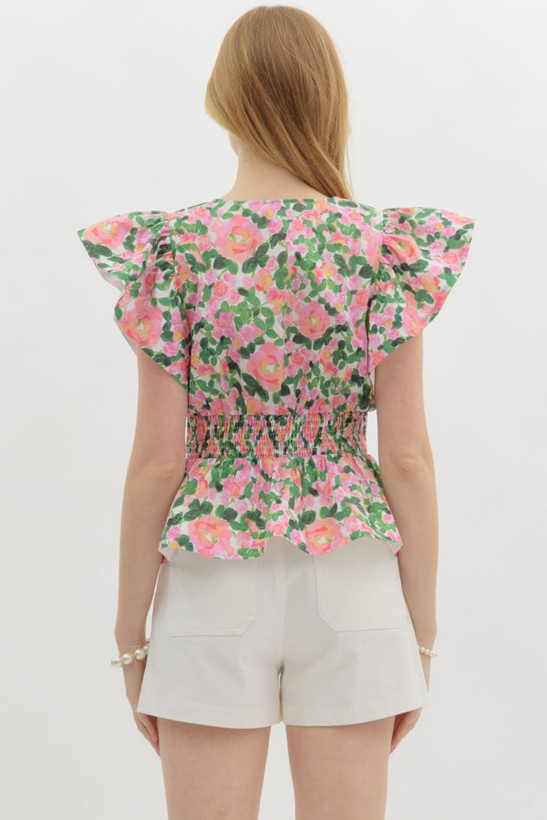 Floral Frill Top