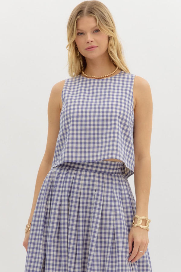 Sunday In Savannah Gingham Skirt Set