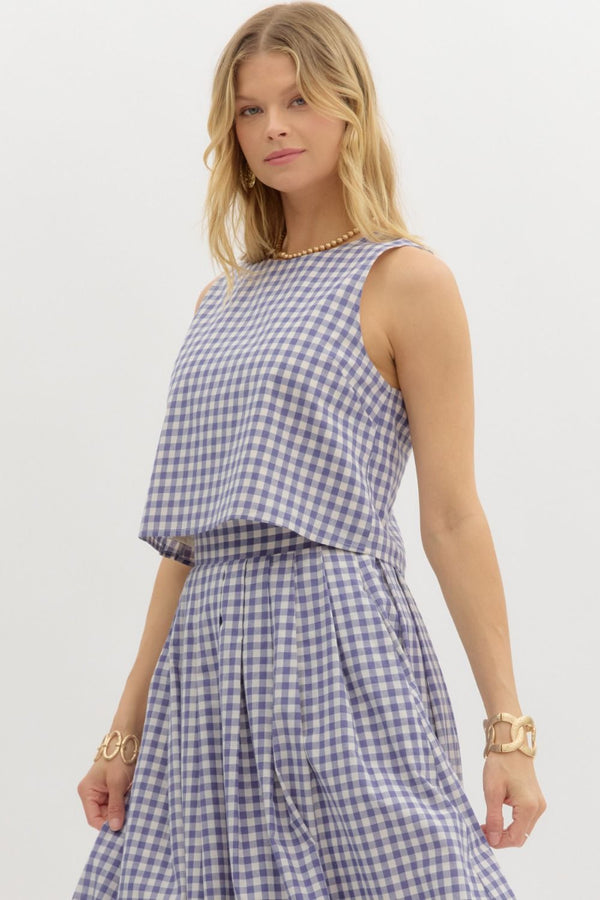 Sunday In Savannah Gingham Skirt Set