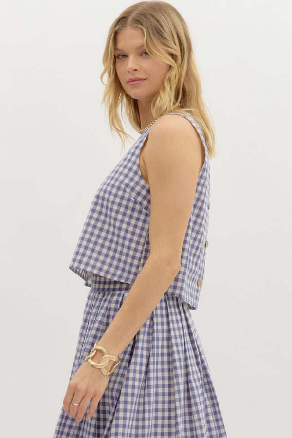 Sunday In Savannah Gingham Skirt Set