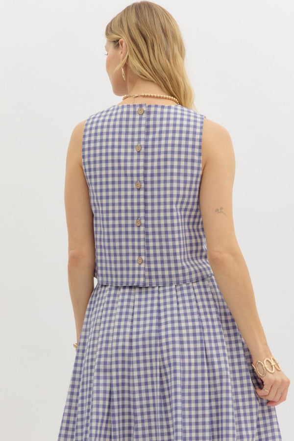 Sunday In Savannah Gingham Skirt Set