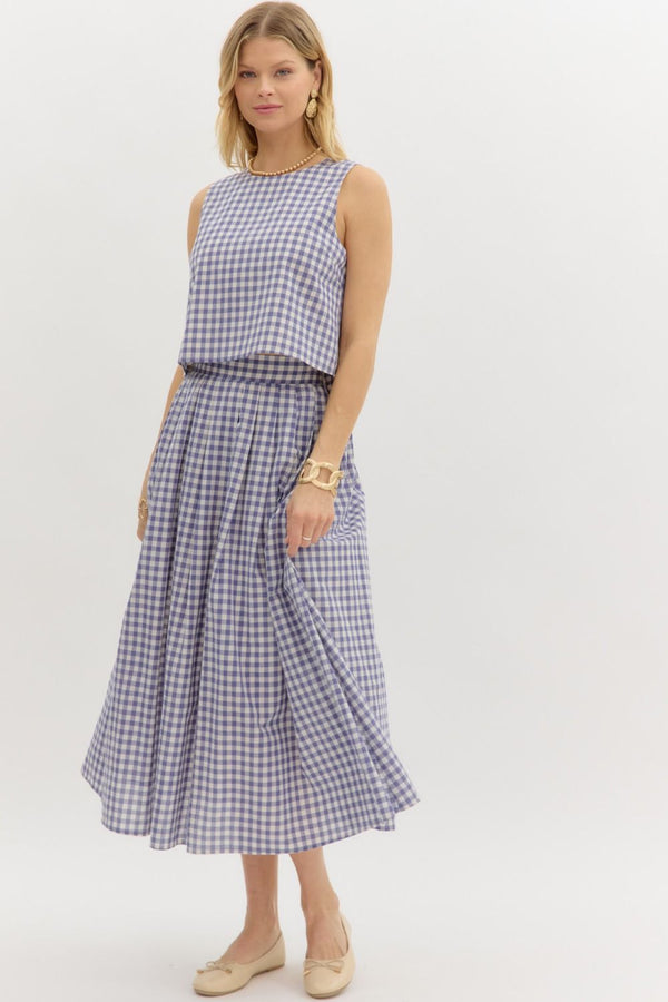 Sunday In Savannah Gingham Skirt Set