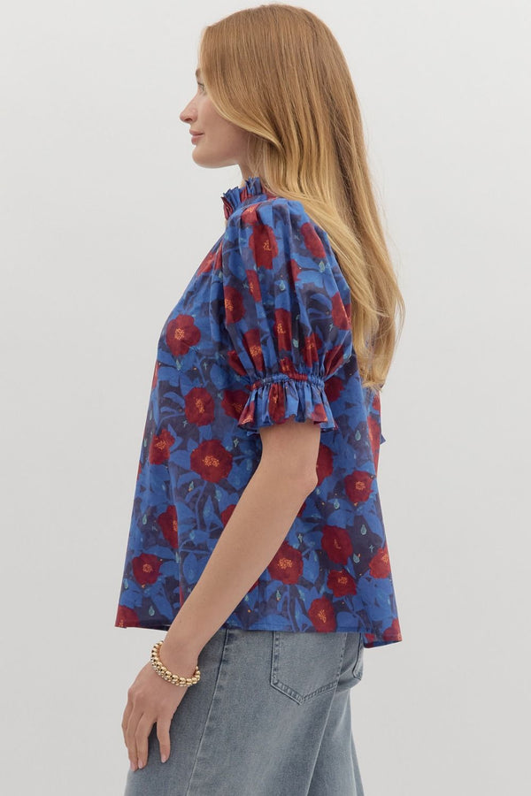 Midnight Blue Floral Top