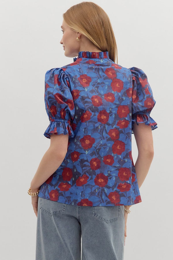 Midnight Blue Floral Top