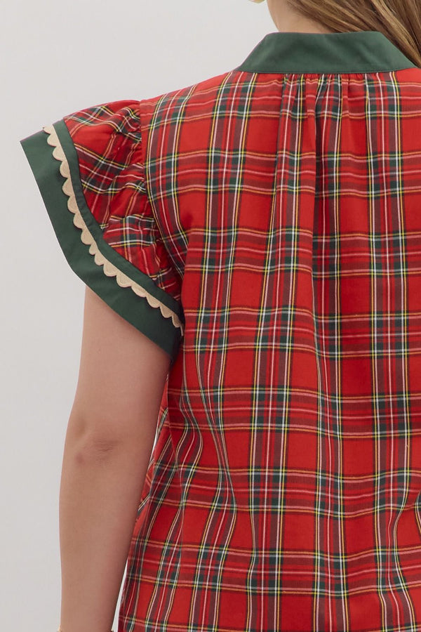 Christmas Cheer Plaid Top