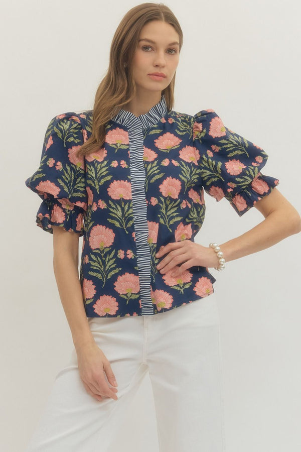 The Bloom & Stripe Statement Top