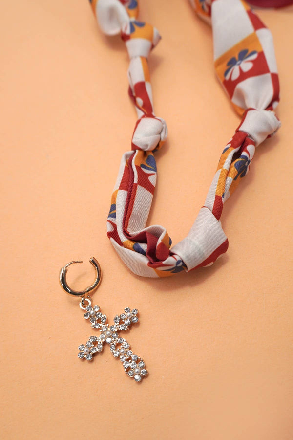 Handcrafted Scarf Interchangeable Charm Necklace |