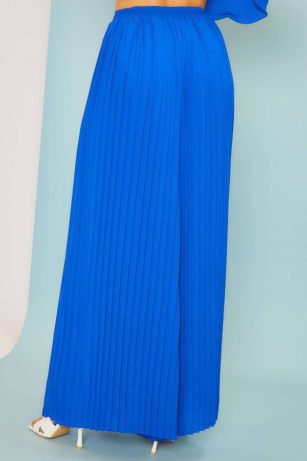 Ocean Blue Pleated Pants