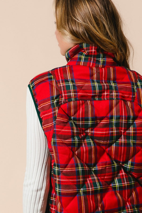 Vintage Christmas Plaid Vest