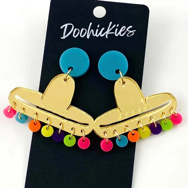Fun Sombrero Cinco De Mayo Earrings