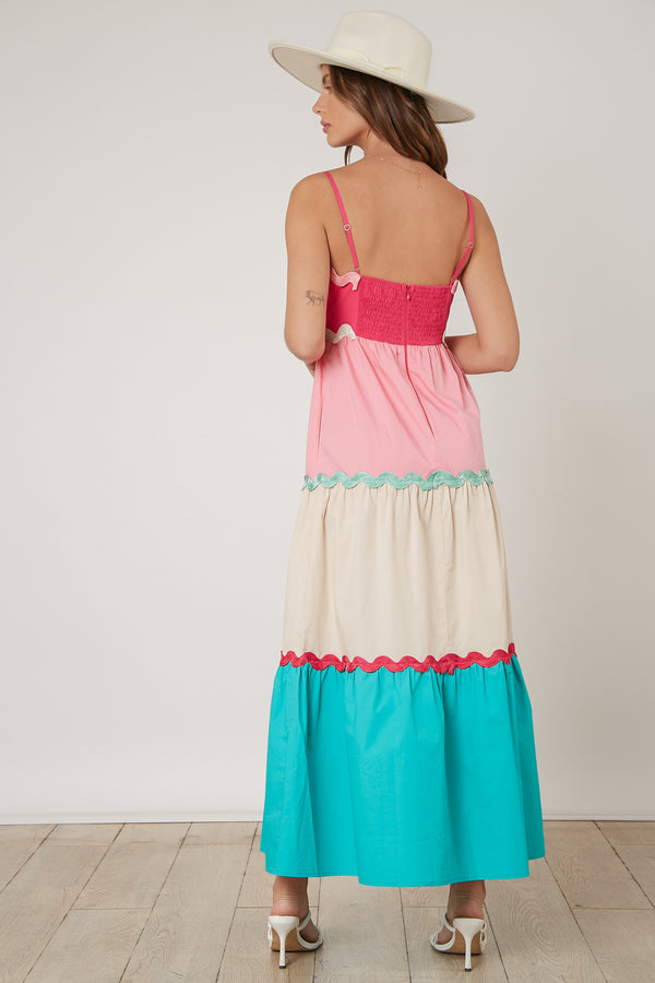 Once in a Lifetime Color Block Maxi Dress