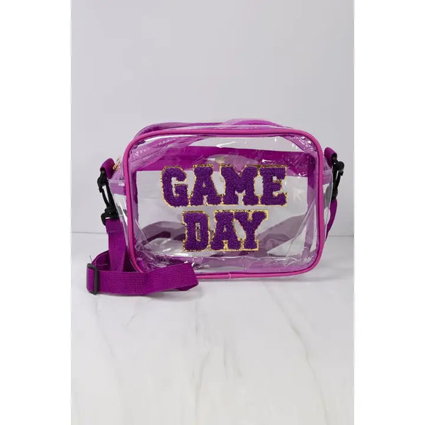 Game Day Patch Letter Clear Purse | DISCOUNTED