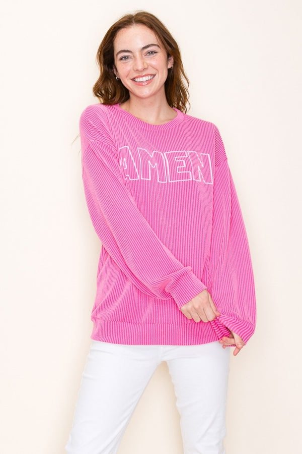Ribbed Amen Sweatshirt