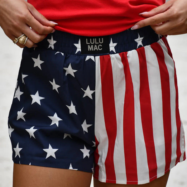 Flag Star and Stripe Boxer Shorts | LULU MAC